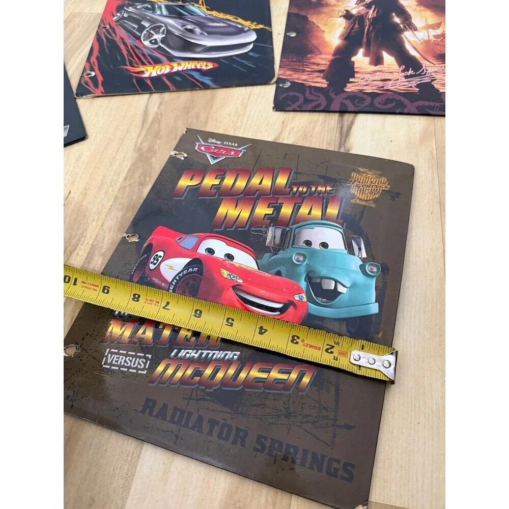 Set of 4 Action & Movie-Themed Folders (Spider-Man, Cars, Hot Wheels, Pirates)